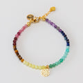Chakra Armband mit vergoldeter Lebensblume