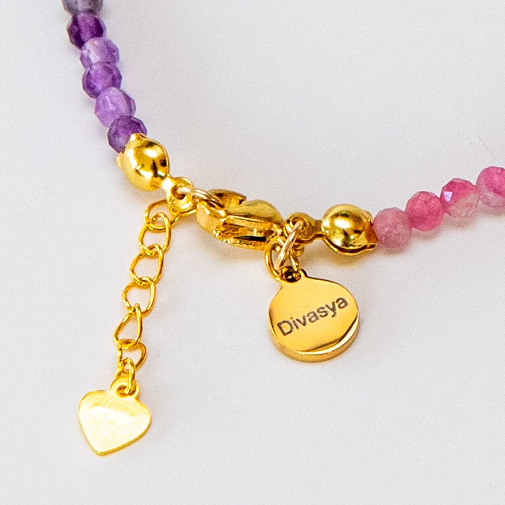 Chakra Armband mit vergoldeter Lebensblume
