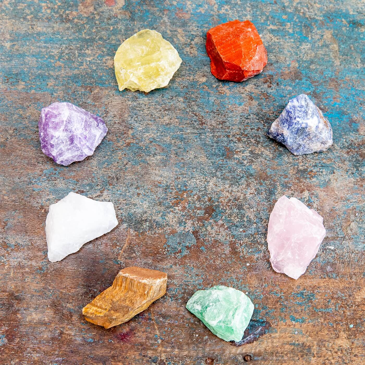 Set Básico de Piedras de los 7 Chakras | Cristales Naturales en Bruto | Divasya