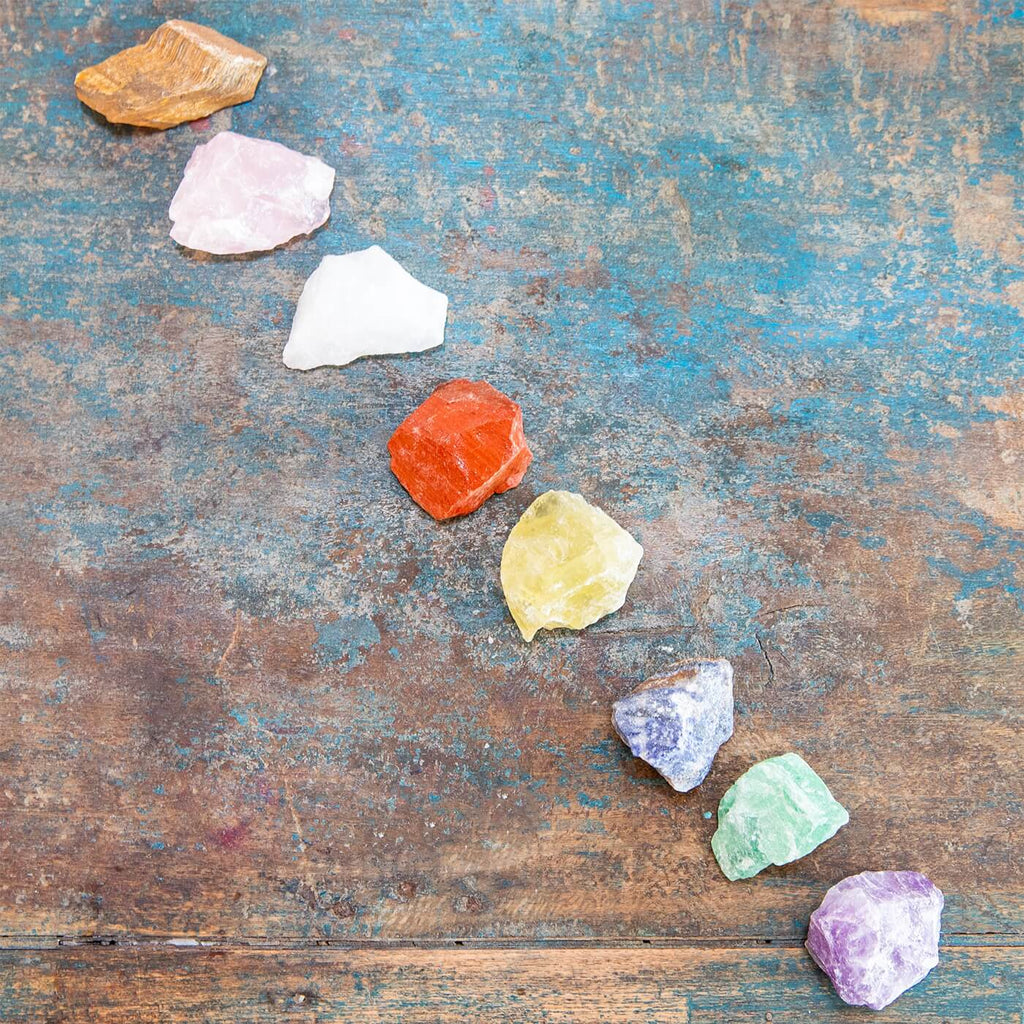 Set Básico de Piedras de los 7 Chakras | Cristales Naturales en Bruto | Divasya