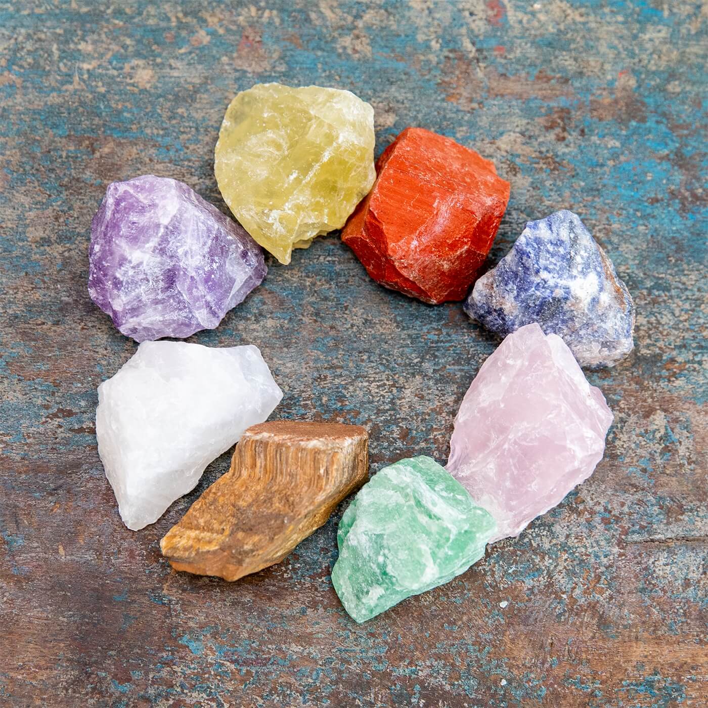 Set Básico de Piedras de los 7 Chakras | Cristales Naturales en Bruto | Divasya