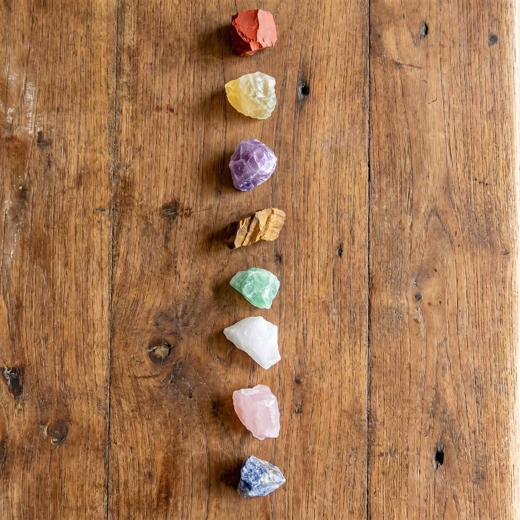 Set Básico de Piedras de los 7 Chakras | Cristales Naturales en Bruto | Divasya