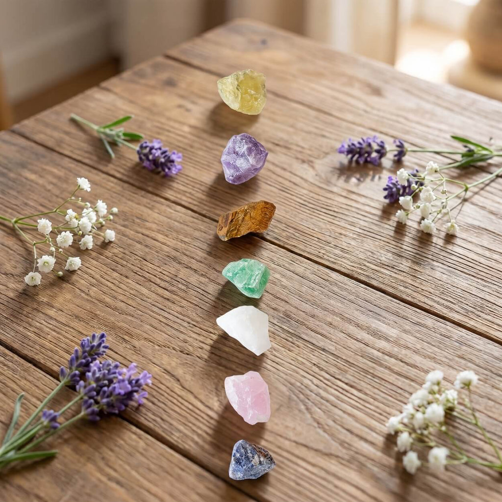 Set Básico de Piedras de los 7 Chakras | Cristales Naturales en Bruto | Divasya