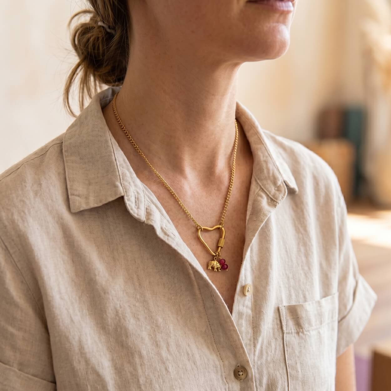 Collar Bañado en Oro "Soul Charms" con Dijes de Yoga Intercambiables | Divasya