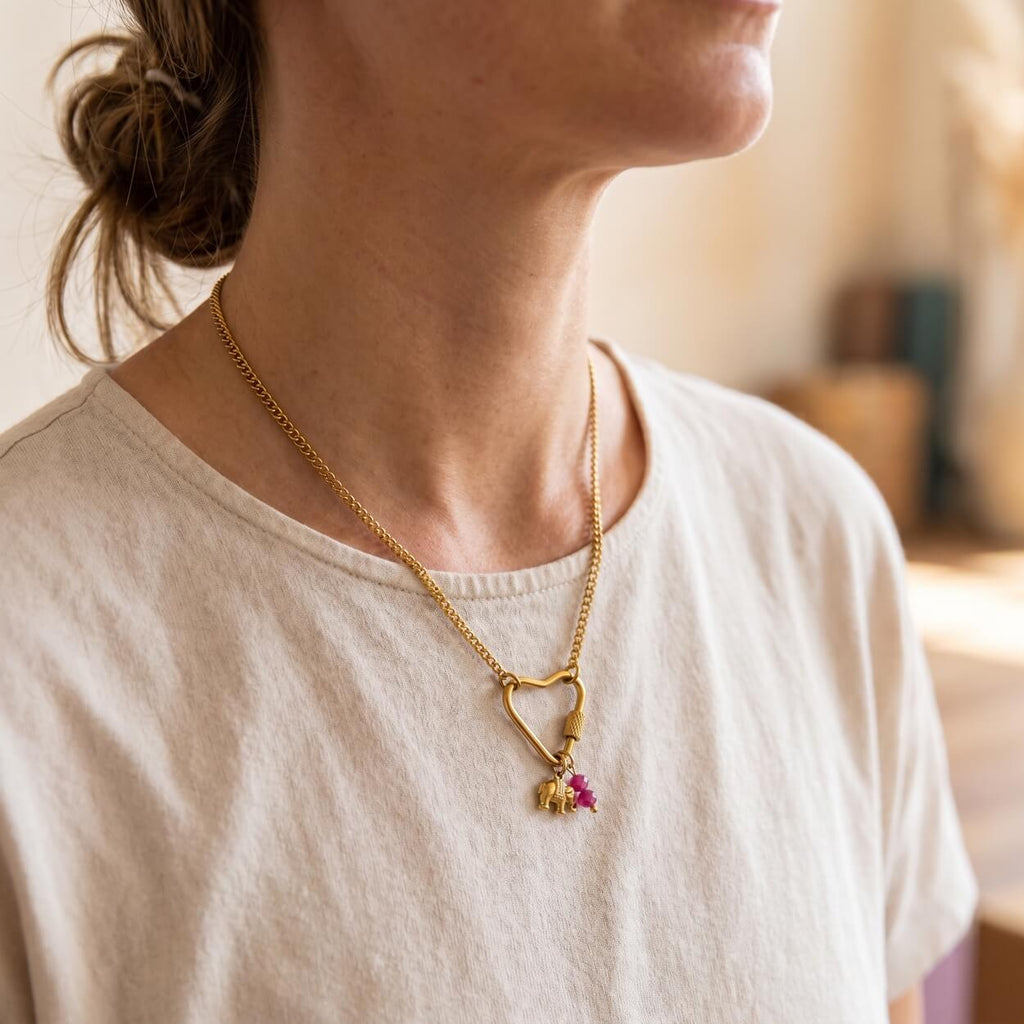 Collar Bañado en Oro "Soul Charms" con Dijes de Yoga Intercambiables | Divasya