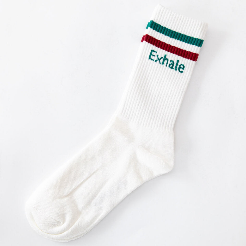 Socken mit Yoga Motiv inhale exhale namaste Bio Baumwolle