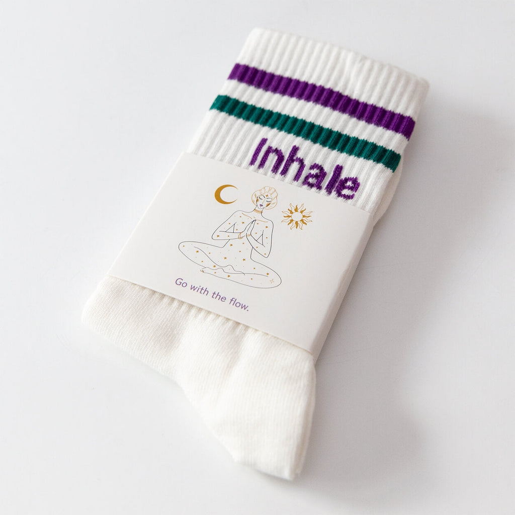 Calcetines de Yoga de Algodón Orgánico "Inhale Exhale | Namasté"