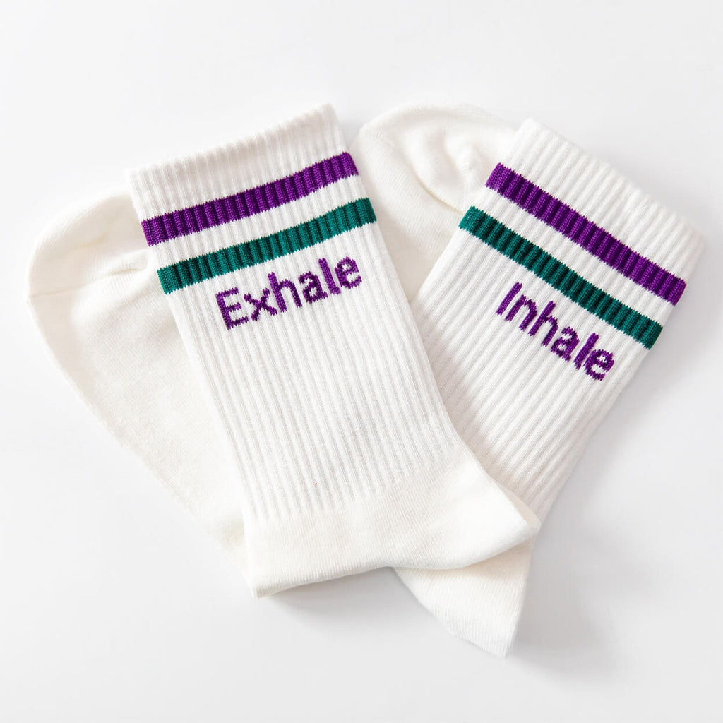 Calcetines de Yoga de Algodón Orgánico "Inhale Exhale | Namasté"