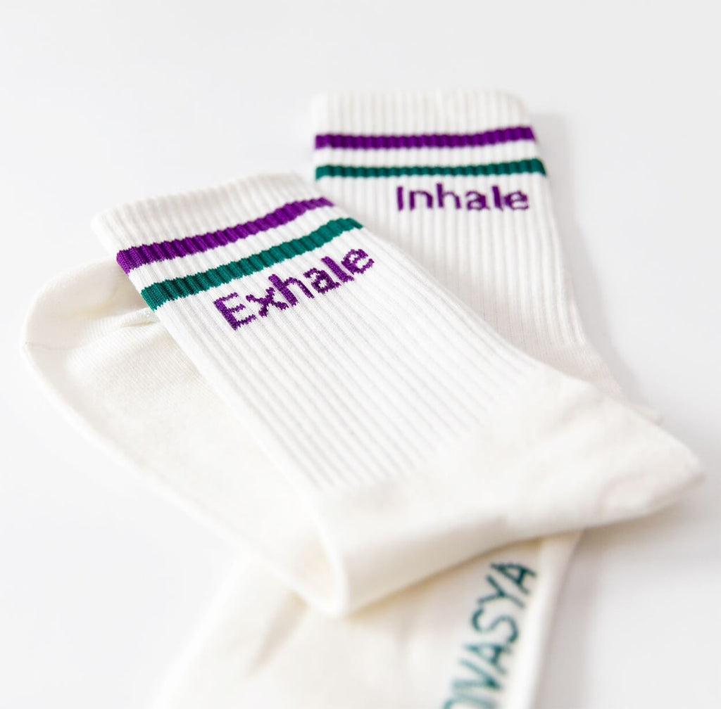 Calcetines de Yoga de Algodón Orgánico "Inhale Exhale | Namasté"