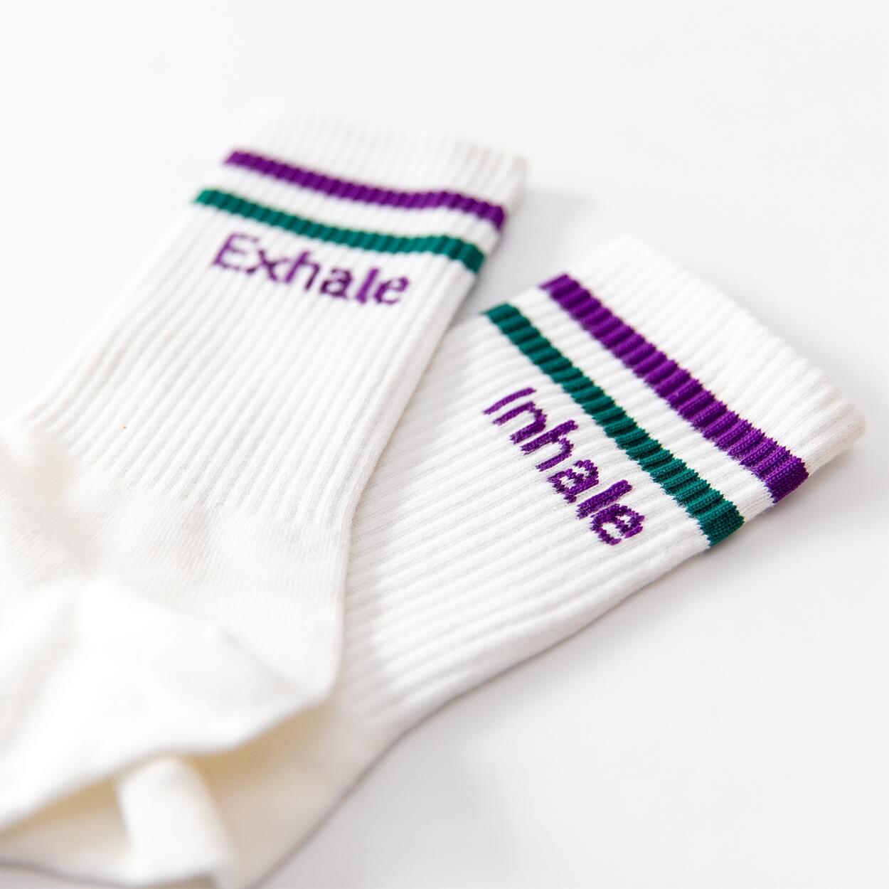 Calcetines de Yoga de Algodón Orgánico "Inhale Exhale | Namasté"