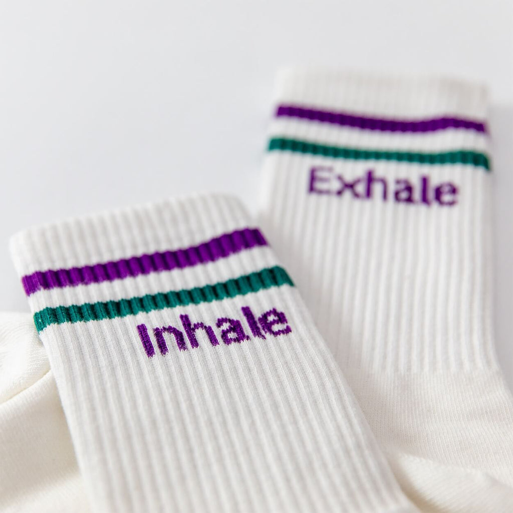 Calcetines de Yoga de Algodón Orgánico "Inhale Exhale | Namasté"