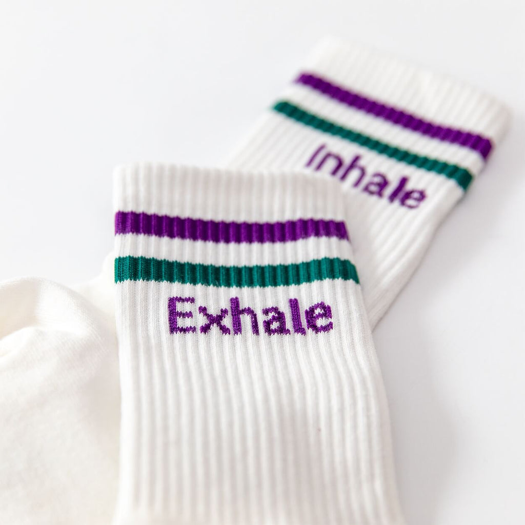 Calcetines de Yoga de Algodón Orgánico "Inhale Exhale | Namasté"