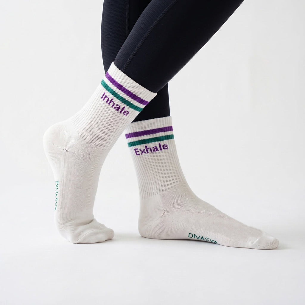 Calcetines de Yoga de Algodón Orgánico "Inhale Exhale | Namasté"