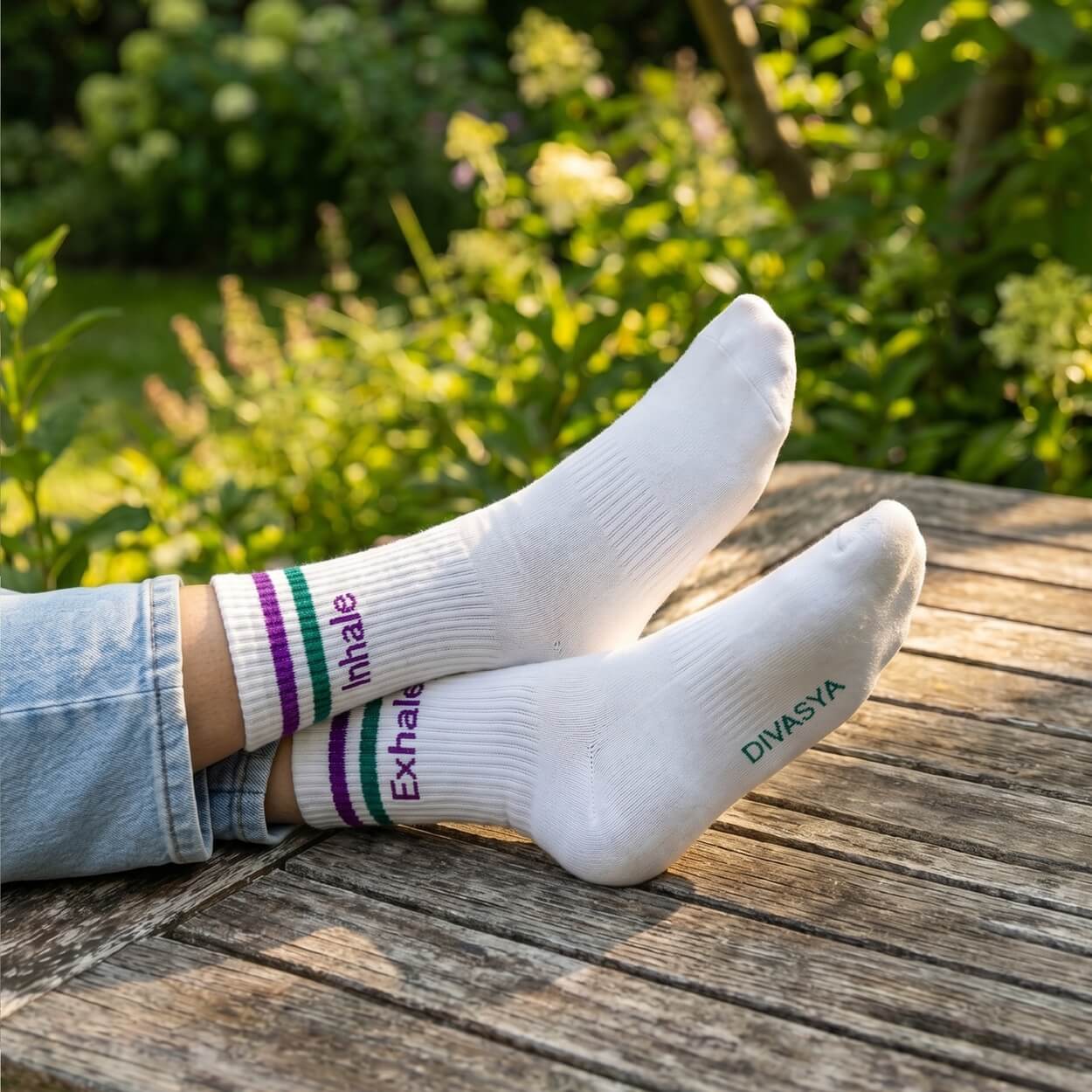 Calcetines de Yoga de Algodón Orgánico "Inhale Exhale | Namasté"