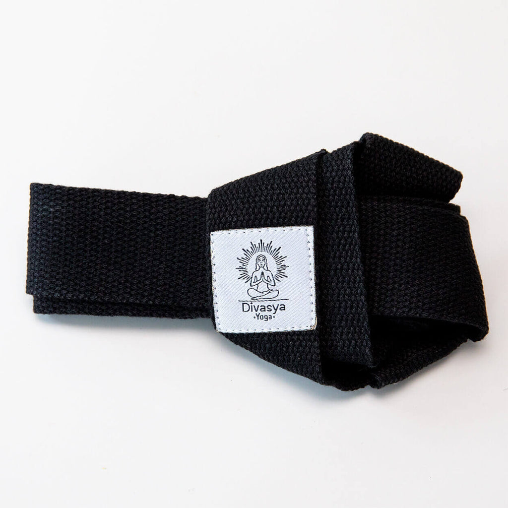 Tragegurt für Yogamatten aus Baumwolle schwarz