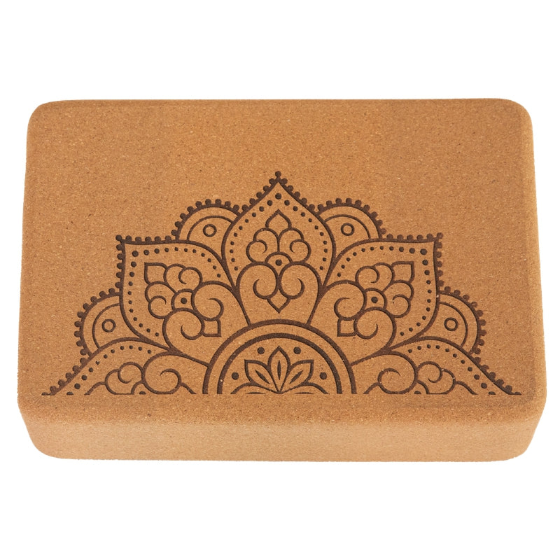 Yoga block aus Kork mit Mandala Muster