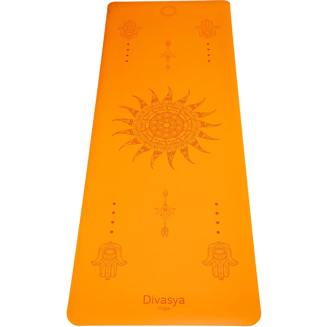 Beste Yogamatte Naturkautschuk rutschfest Orange mandala nachhaltig Tragegurt